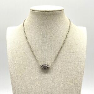 Sterling Silver Marcasite Oval Bead Necklace 925‎ Italy Vintage